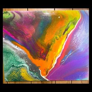 Acrylic pour painting 16x20